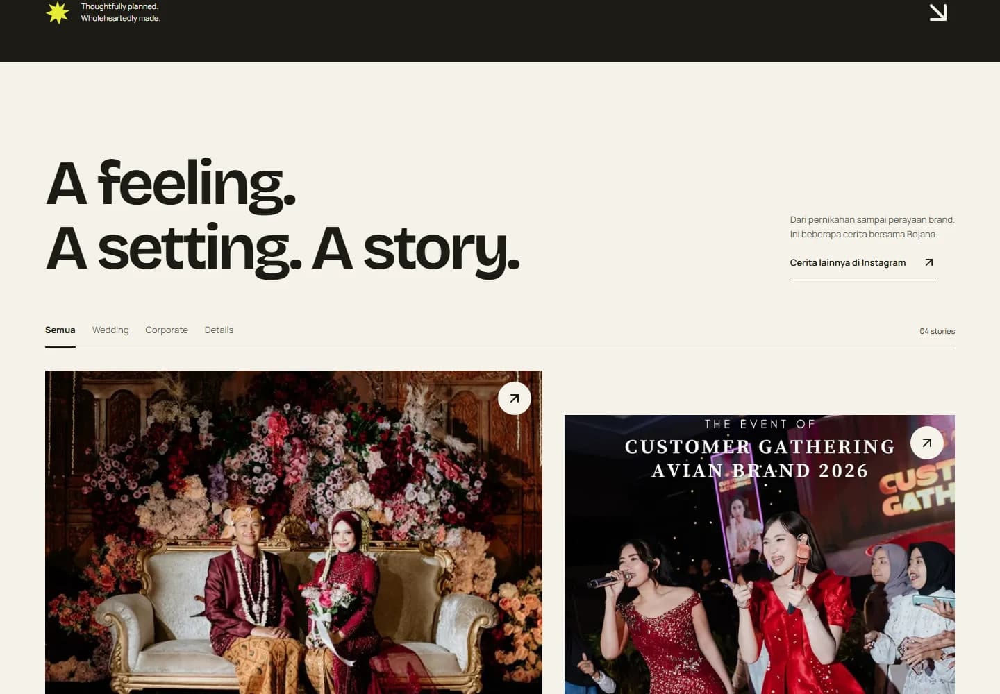 A feeling, a setting, a story